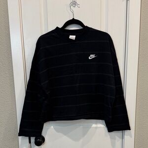 Nike Black Striped Cropped Top